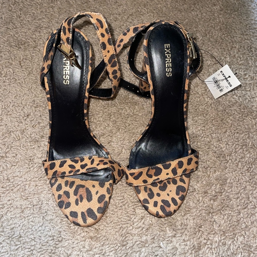 Express cheetah print heels